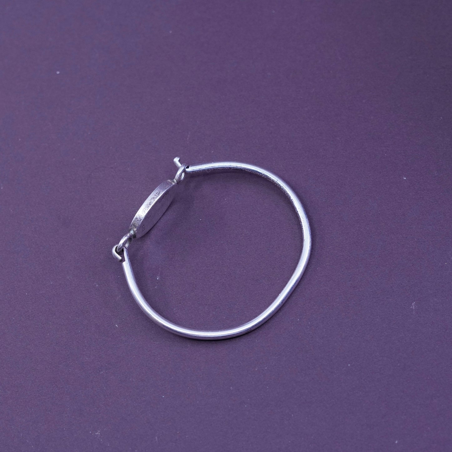 6”, antique Judith jack sterling silver bracelet, 925 bangle w/ name tag “Hayle