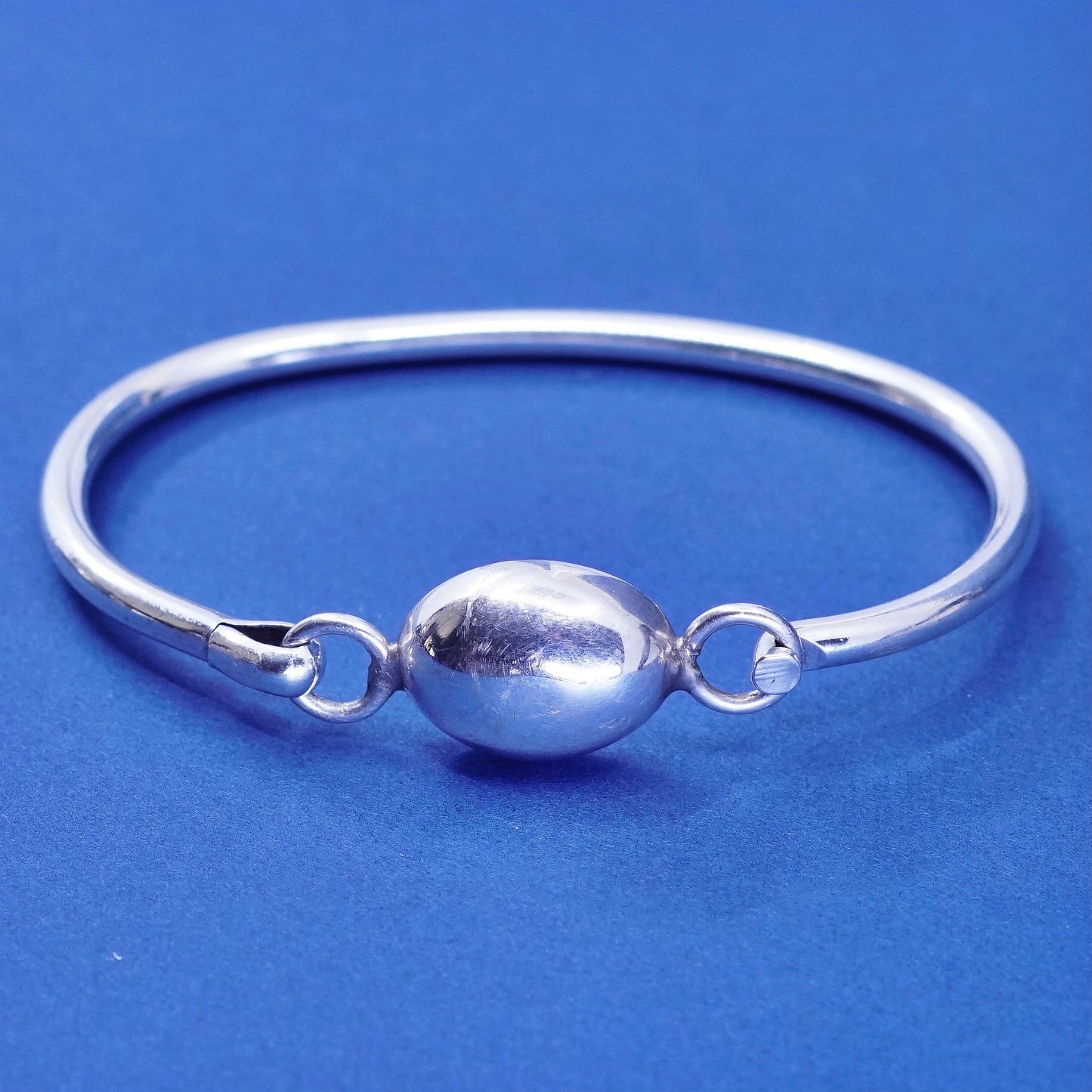 6.75”, vintage Sterling silver handmade bracelet, 925 bangle