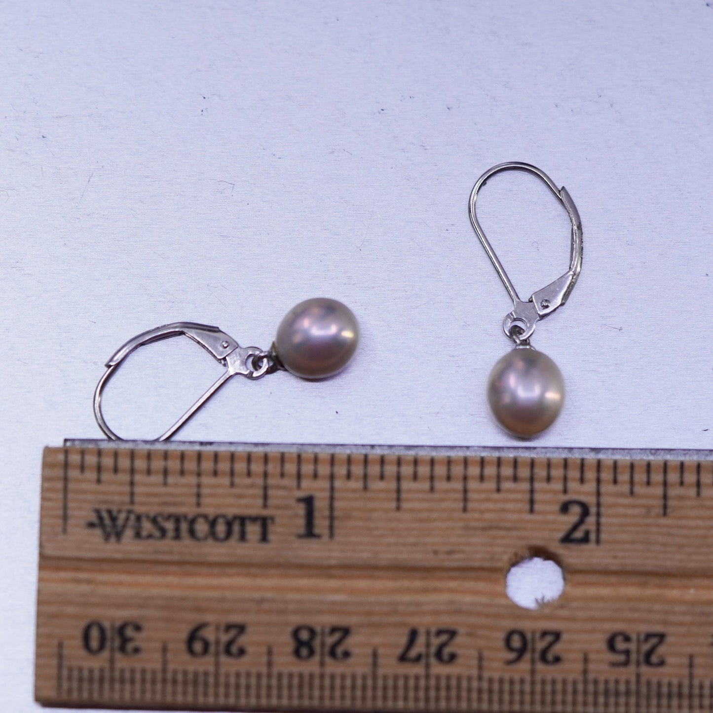 Vintage Sterling 925 silver handmade earrings with freshwater pearl