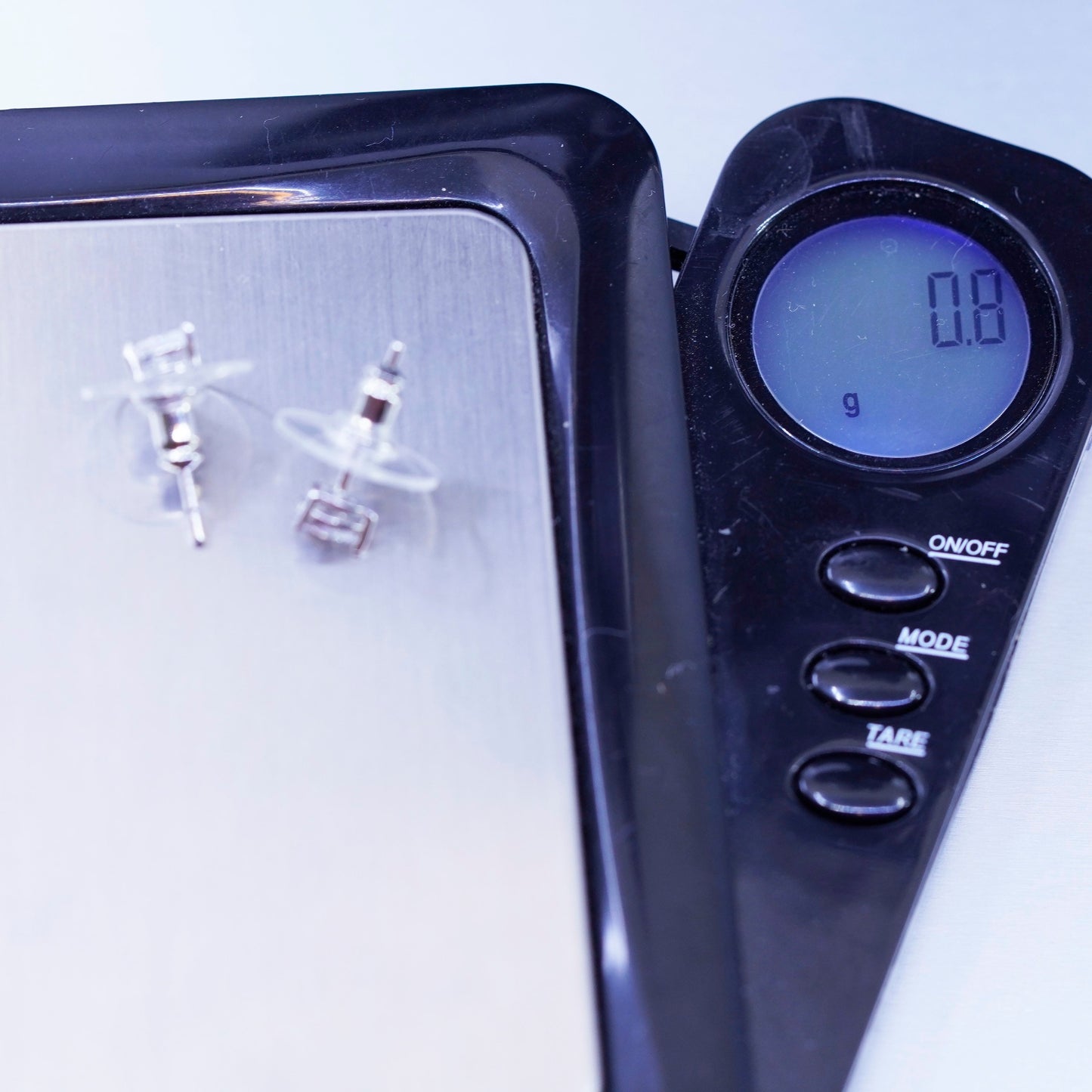 Vintage Sterling 925 silver handmade earrings, teardrop cz studs