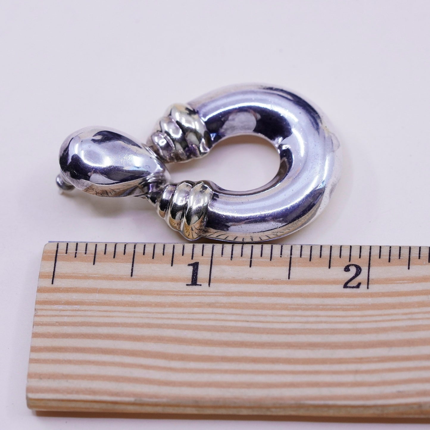 Vintage modern IBB sterling silver handmade earrings, bold 925 teardrop dangle