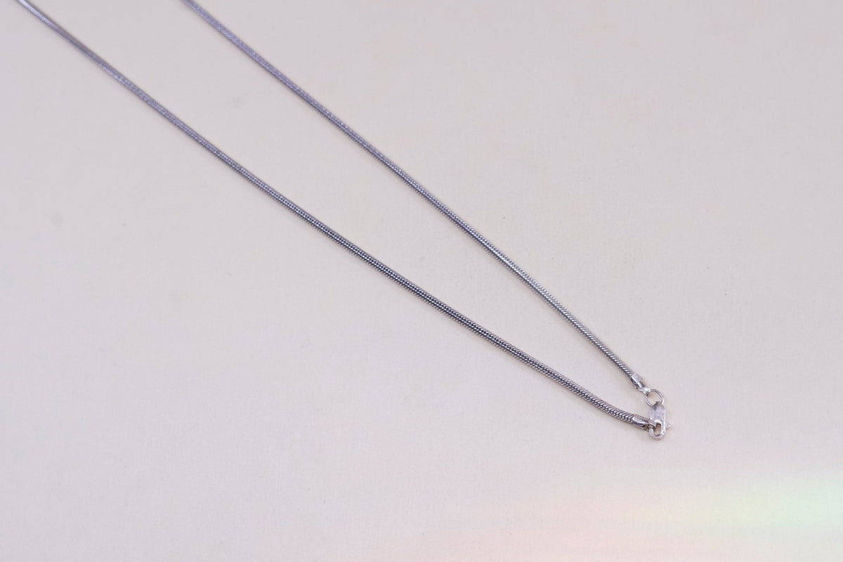 18”, 2mm, Vintage sterling silver snake chain, fine Italy 925 silver chain