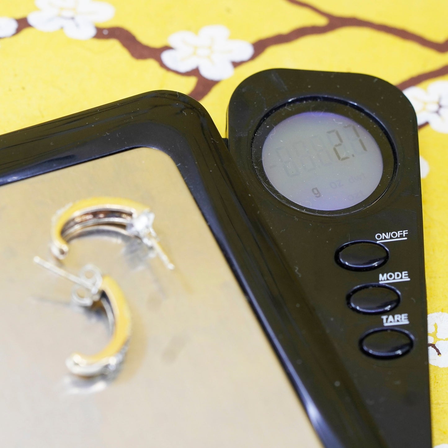 0.5”, vermeil gold over Sterling silver earrings, 925 huggie studs with diamond