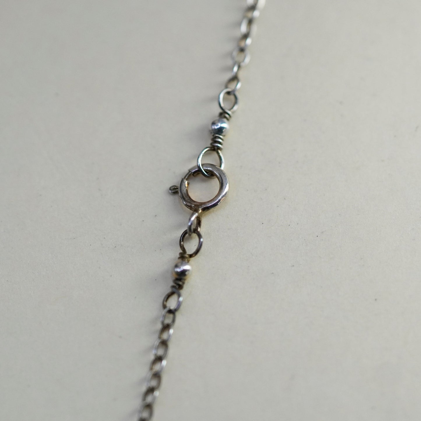 18”, 1mm, Vintage sterling silver flatten circle chain, Italy 925 necklace
