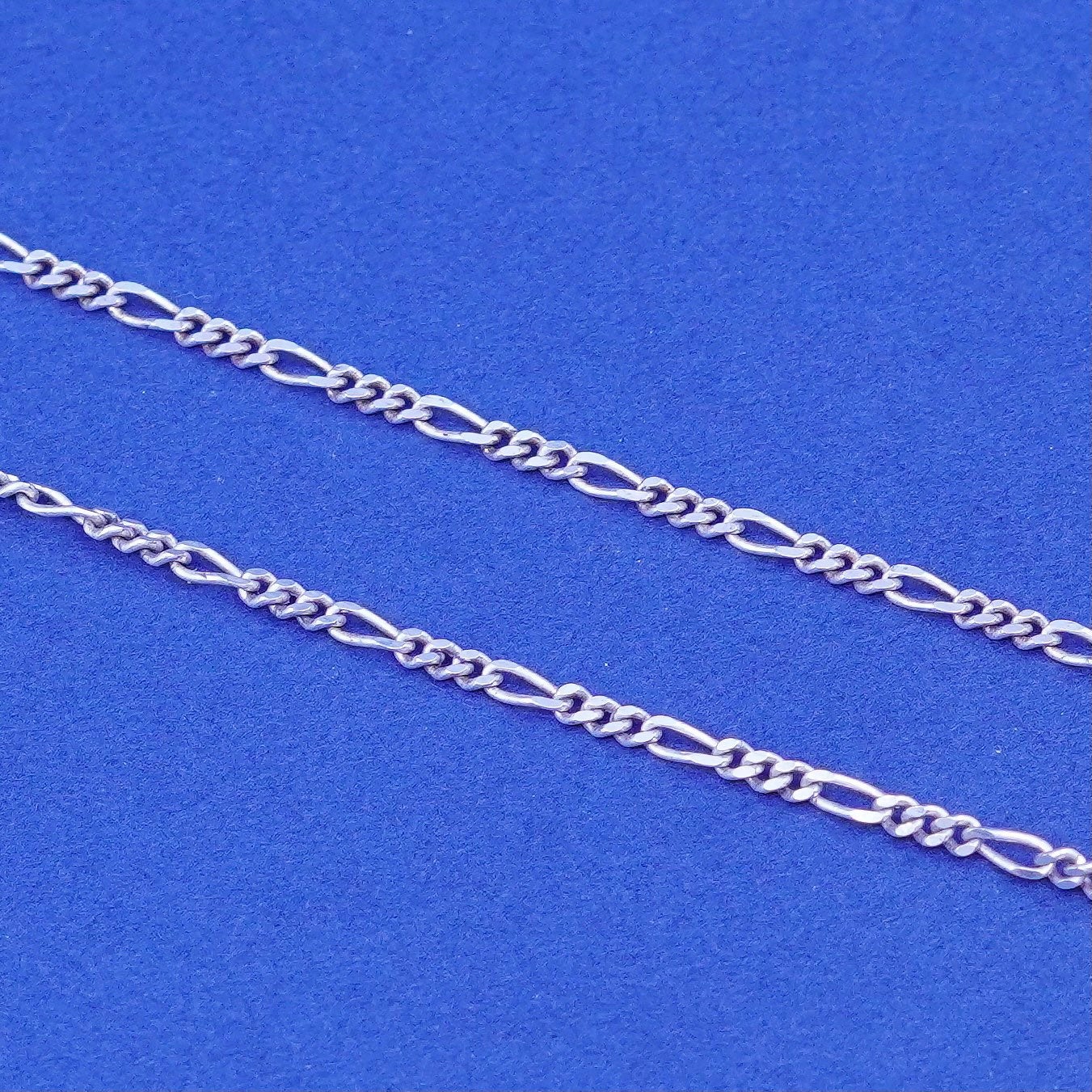 18”, 2mm, vintage Sterling silver handmade necklace, 925 Figaro chain