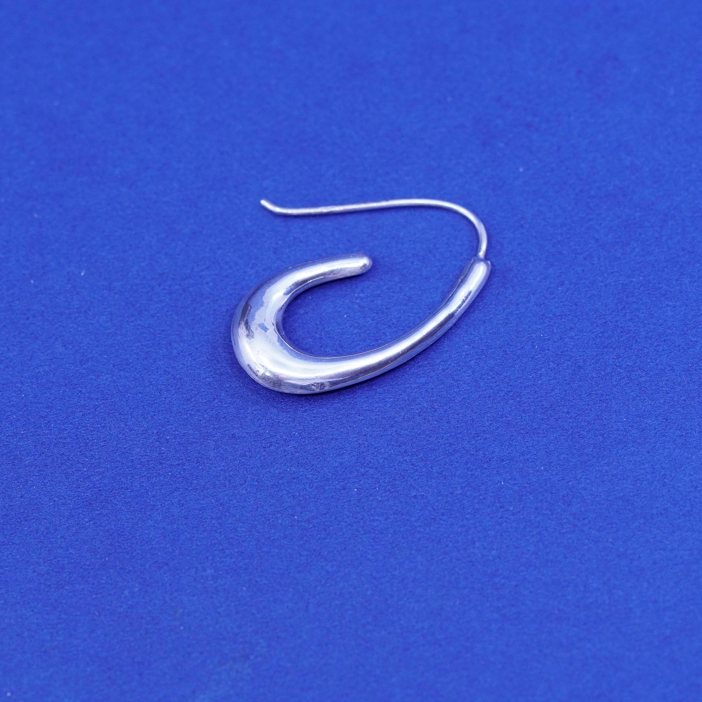 Vintage sterling silver handmade earrings, elegant 925 silver teardrop drops