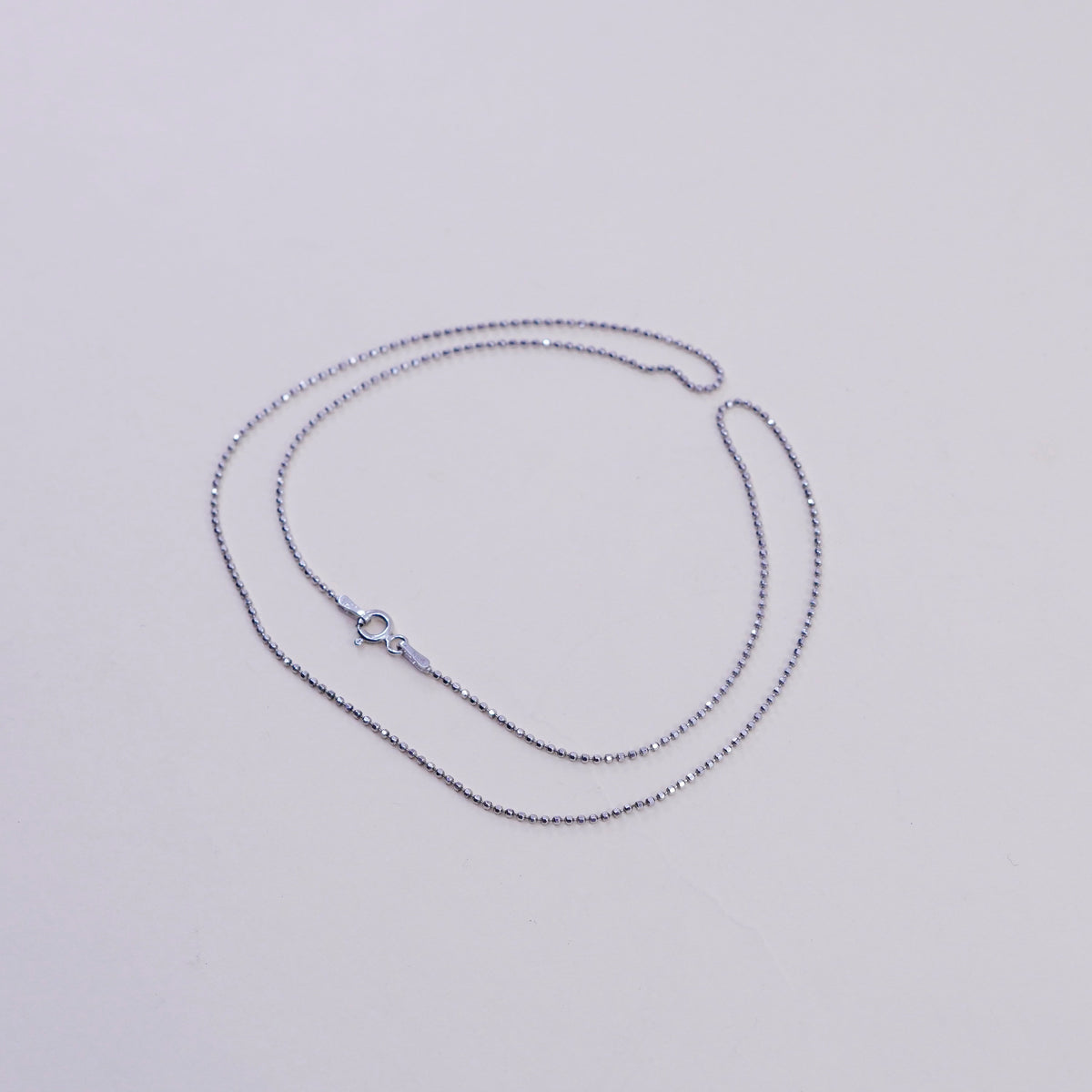 18”, 1mm, Vintage sterling silver beads chain, 925 necklace