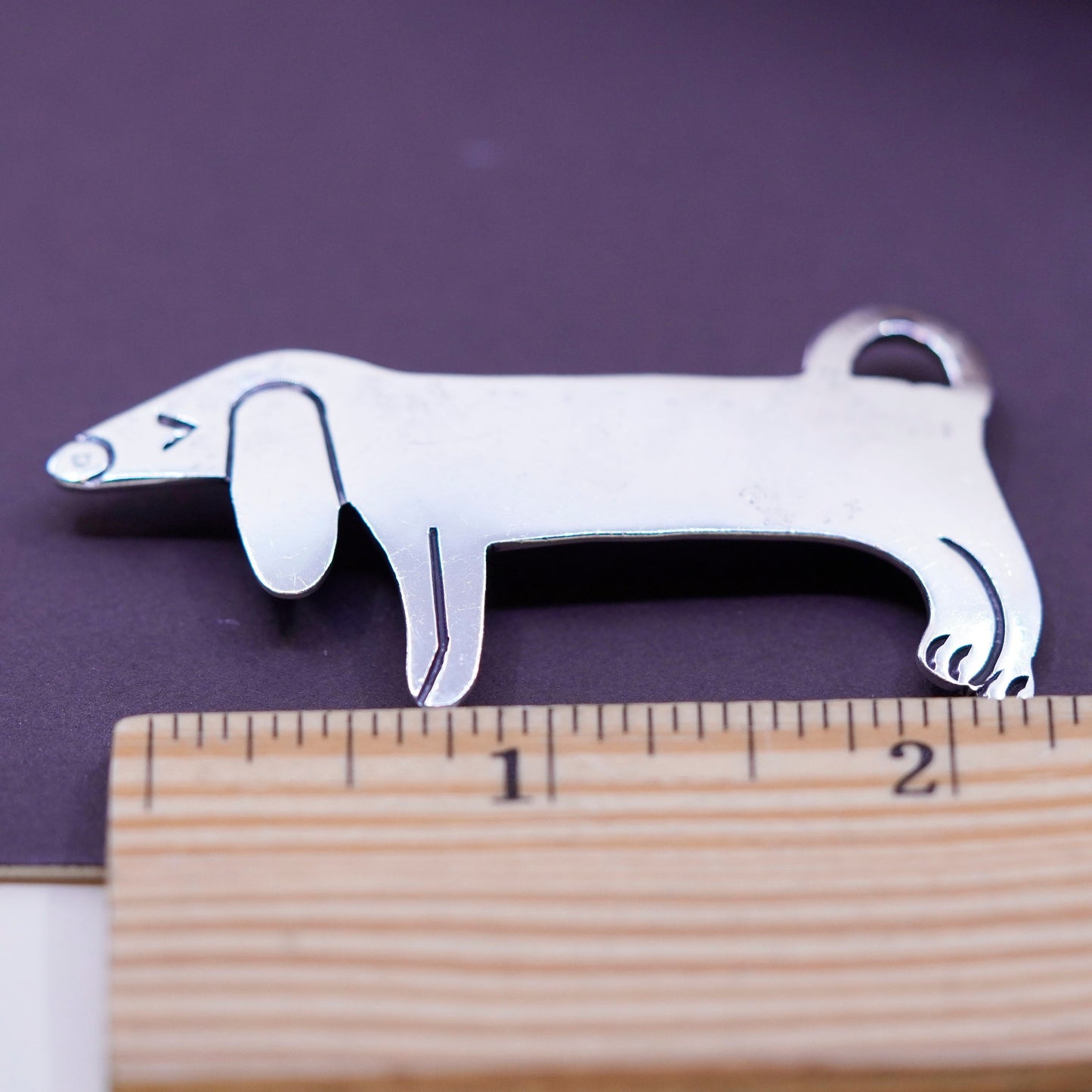 Vintage Taxco Mexico handmade sterling 925 silver dog hound dog brooch