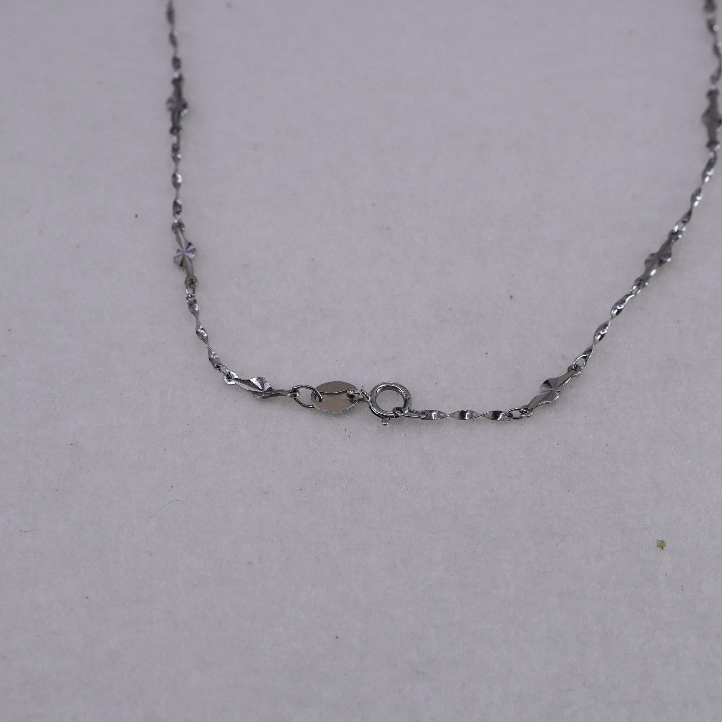 16” 2mm, vintage Italy Sterling 925 silver bar chain necklace