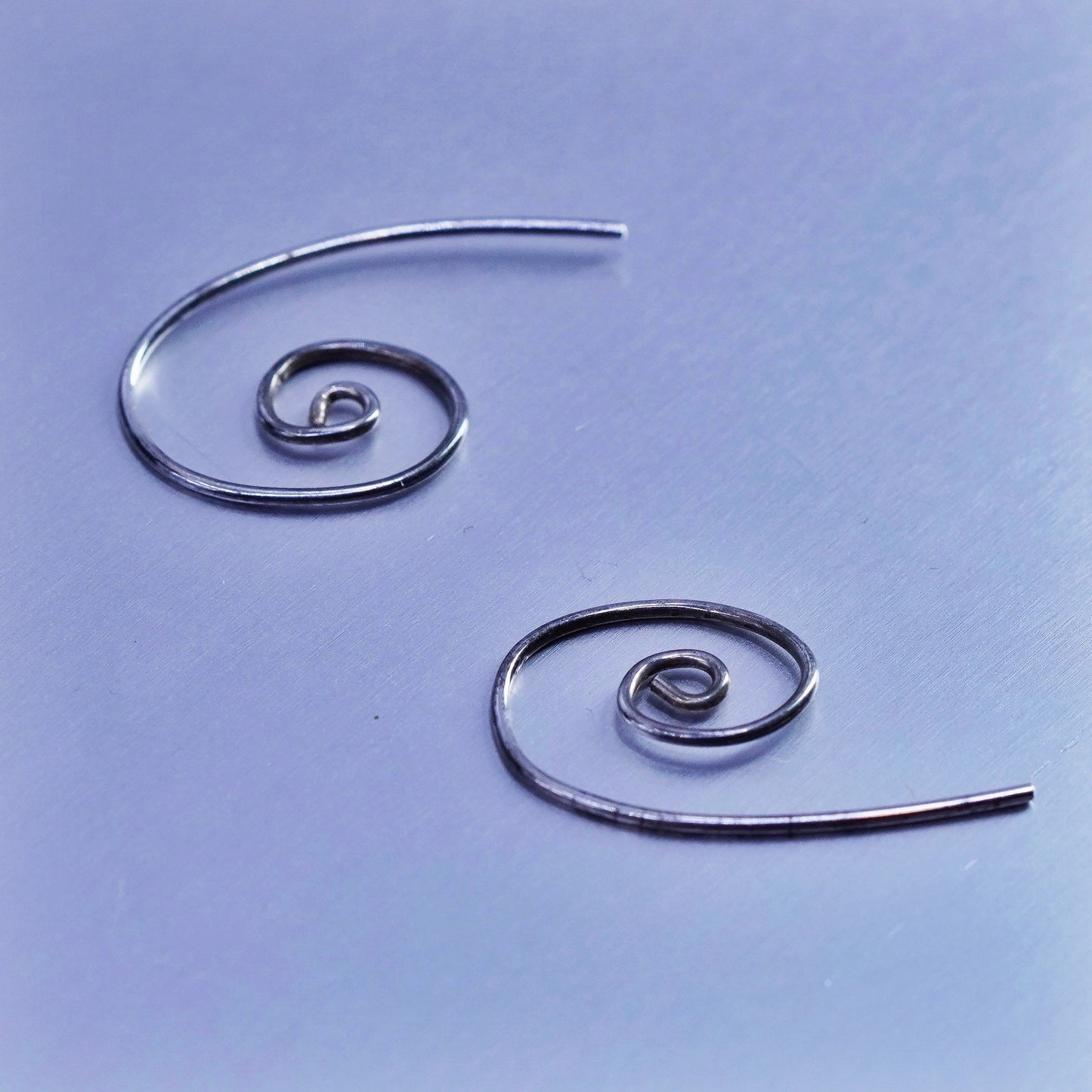 Vintage Sterling 925 silver handmade swirly earrings