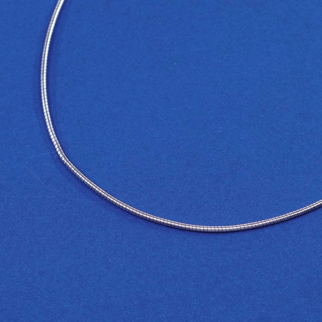 16"+2”, 1.6mm, vtg Sterling silver handmade necklace, 925 textured snake chain