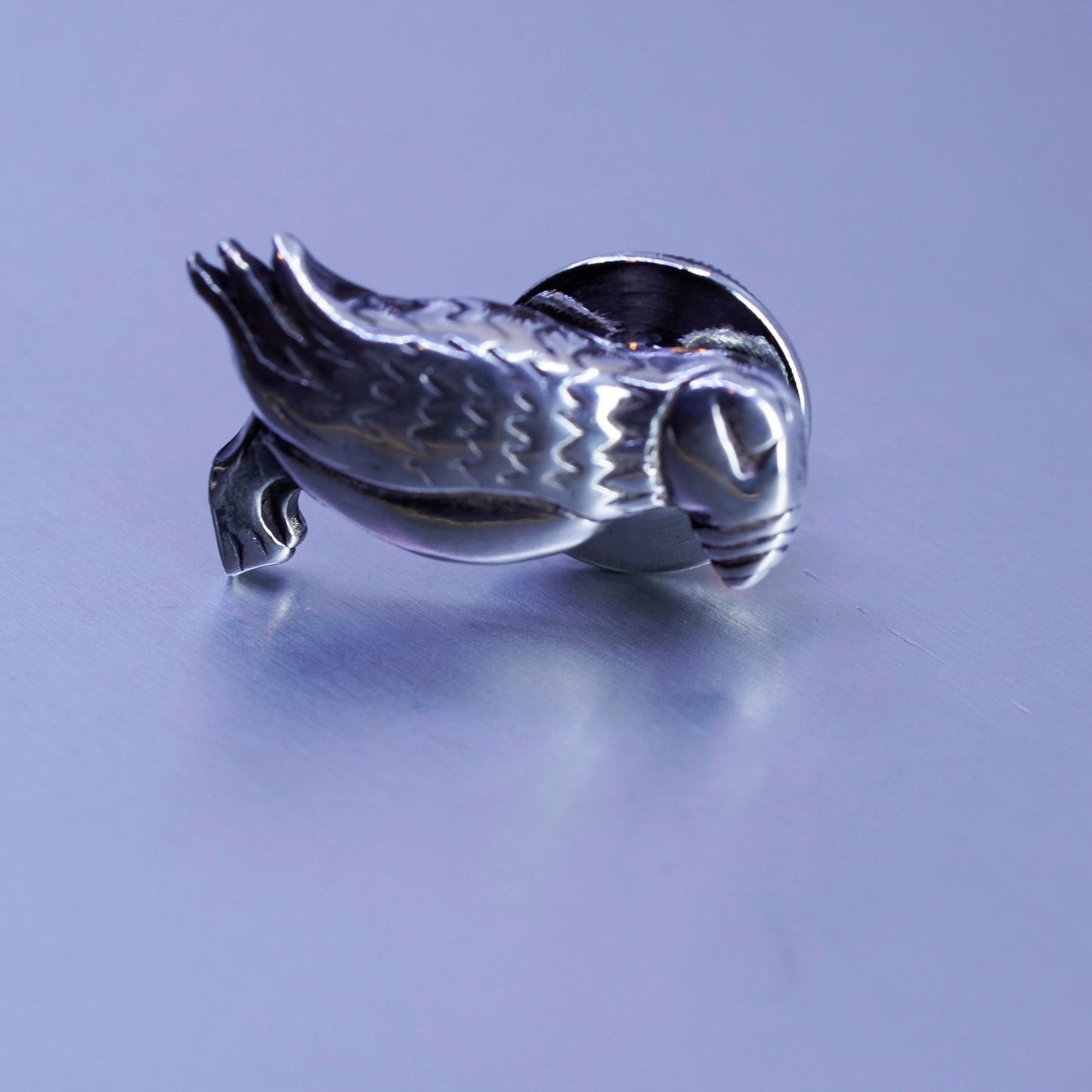 Vintage sterling silver handmade brooch, 925 puffin bird pin