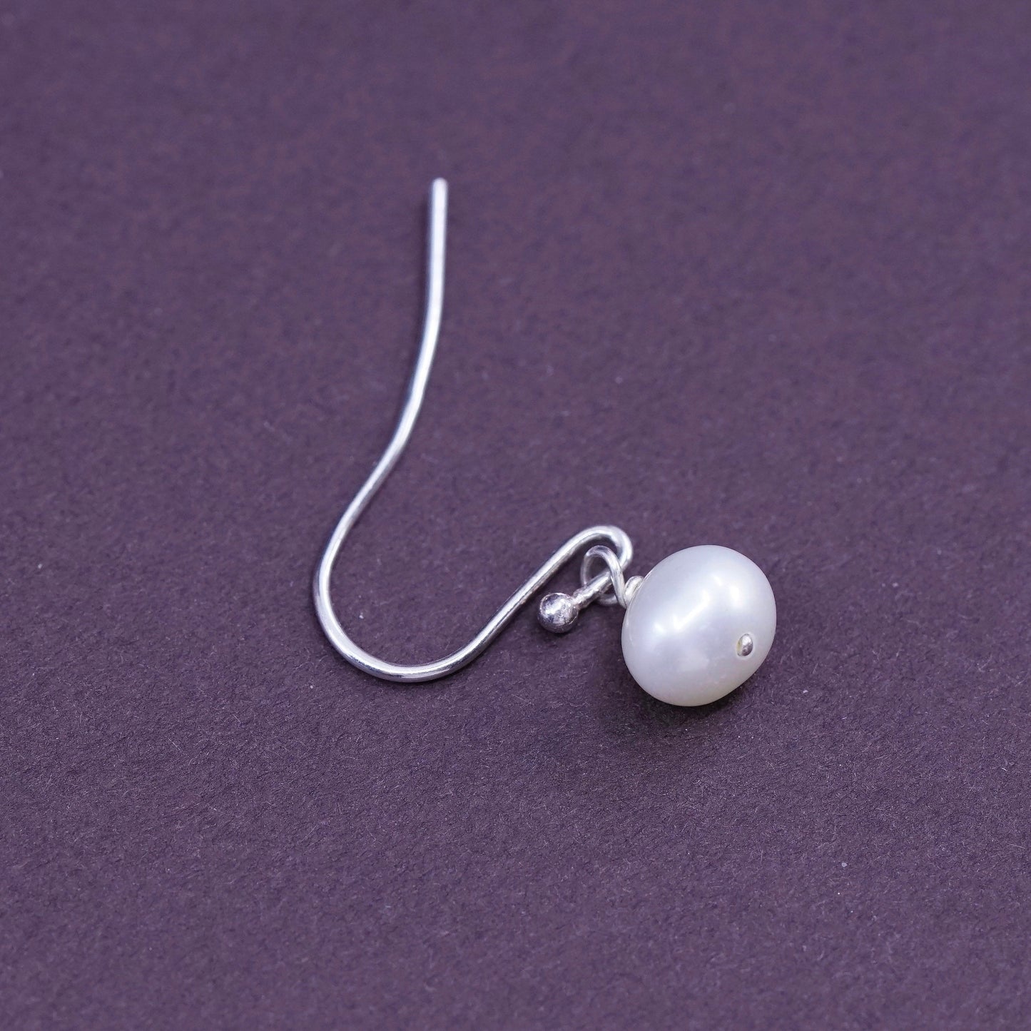 Vintage Sterling 925 silver handmade earrings with pearl