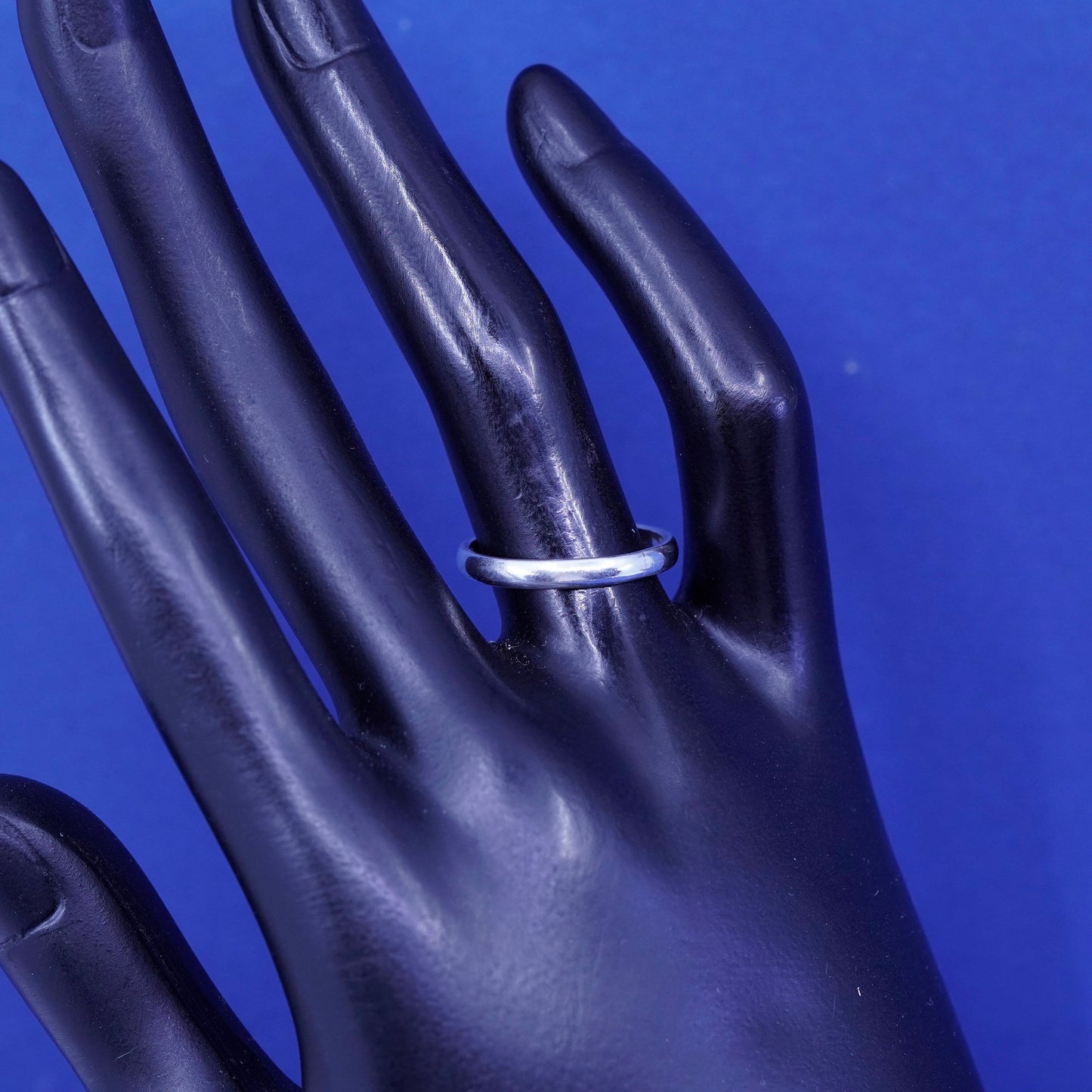 Size 7.25, vintage Sterling silver handmade ring, 925 wedding band