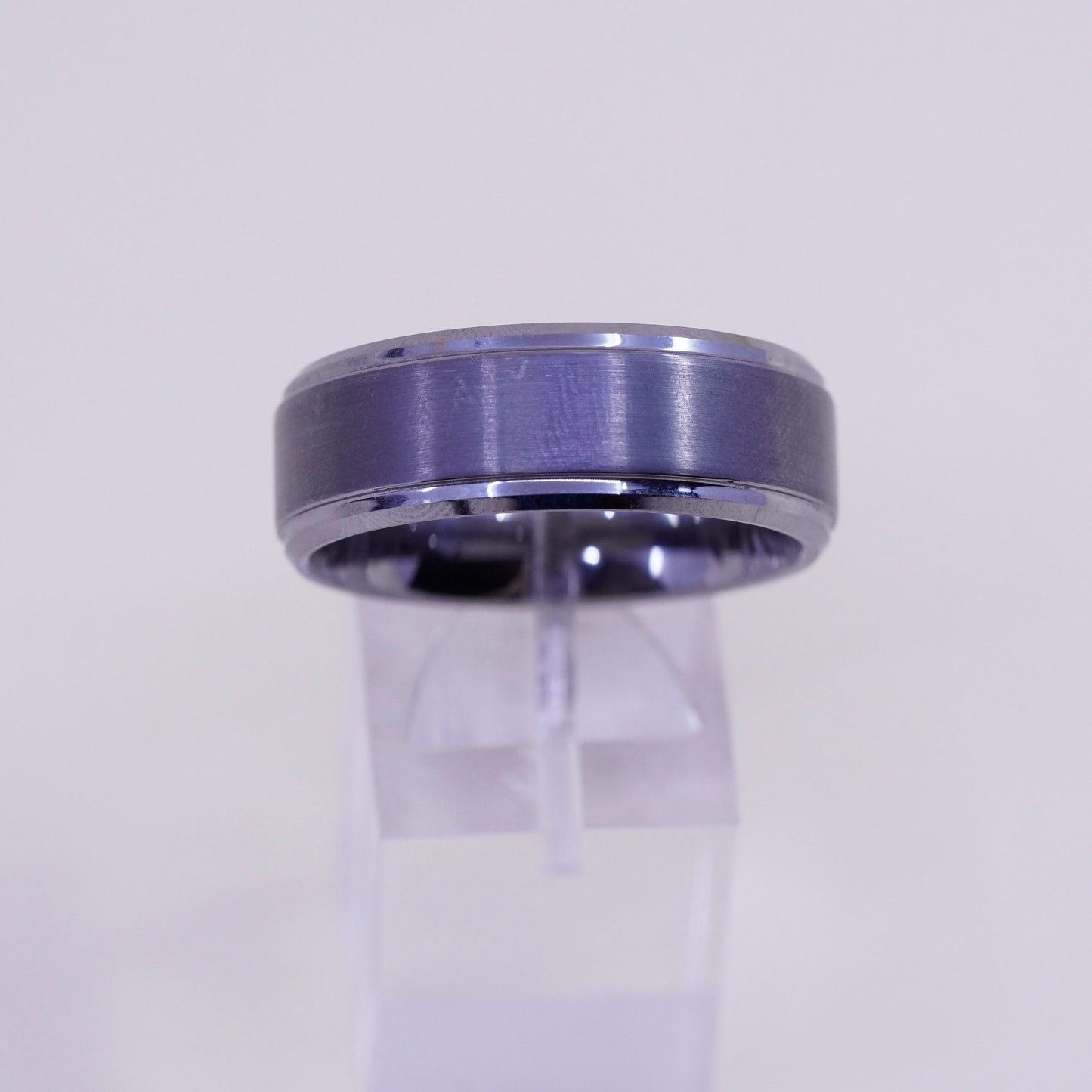 Size 12, Vintage tungsten carbide ring, men’s band, stamped tungsten carbide