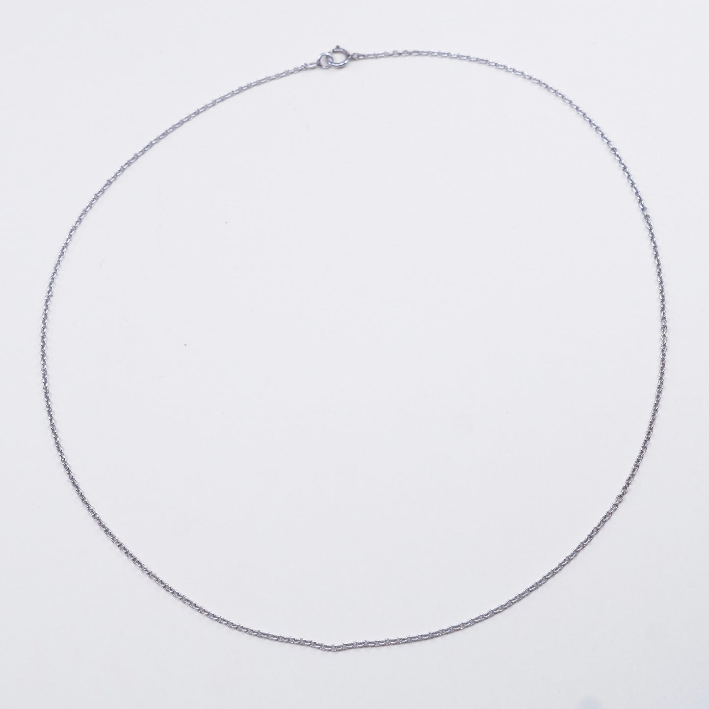 18”, 1mm, Vintage sterling silver circle chain, Italy 925 necklace