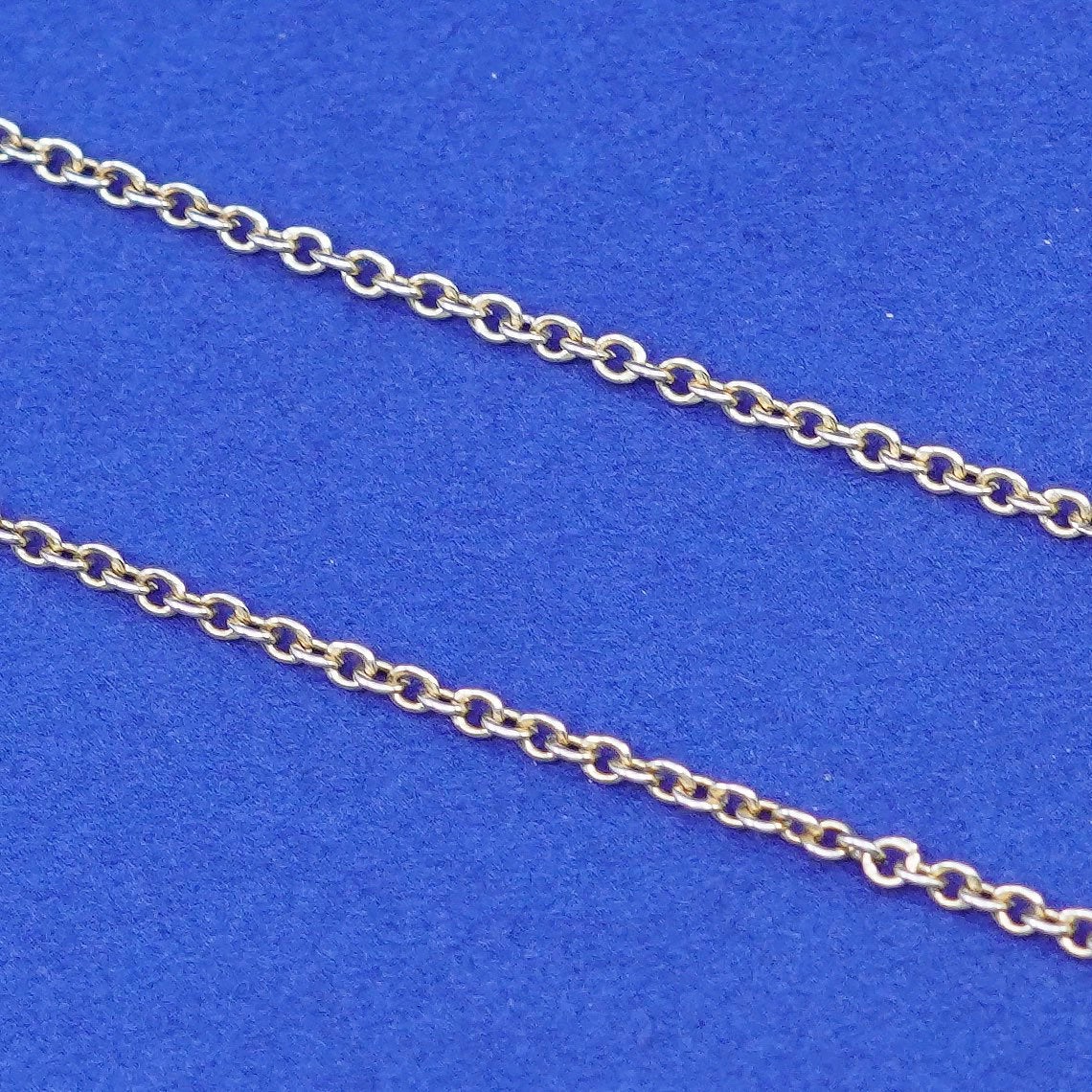 18”, 1mm, vintage Sterling silver necklace, vermeil gold over 925 circle chain