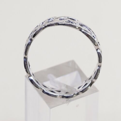 Sz 12.5, Vtg Sterling Silver Handmade Ring, 925 Silver Band W/ Irish Celtic Knot