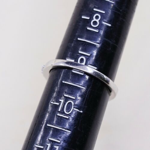 Sz 9, Vtg Sterling Silver Fashion Ring, 925 Silver Engagement Ring W/ Cz