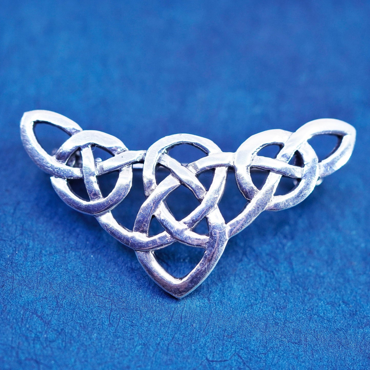 Vintage sterling silver handmade brooch, Irish 925 Celtic knot pin