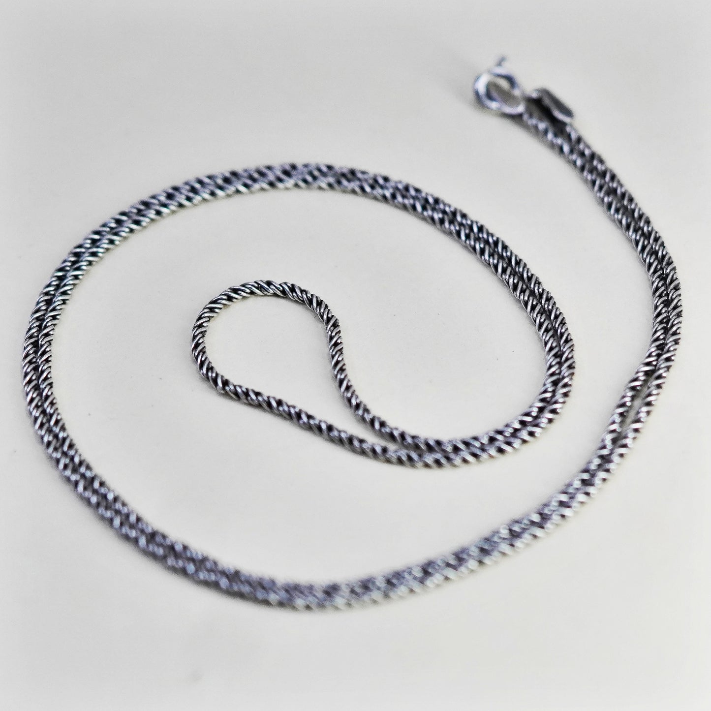 24”, 1.6mm, vintage Sterling silver necklace, 925 rope chain