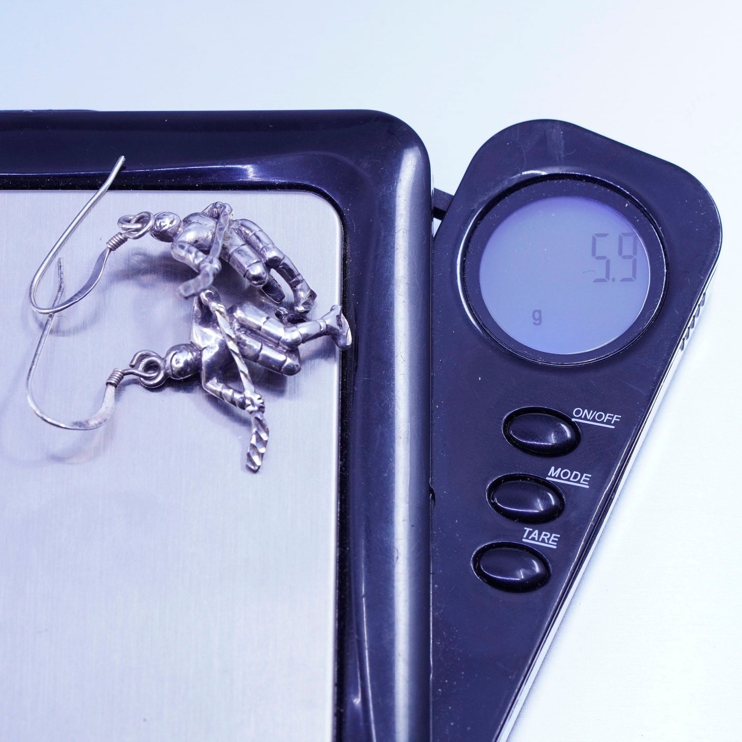 Vintage Sterling 925 silver handmade hockey player earrings
