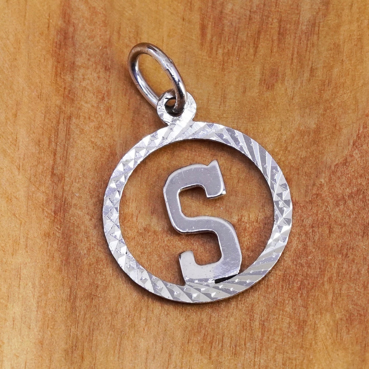 Vintage Sterling silver handmade pendant, 925 tag with initial s