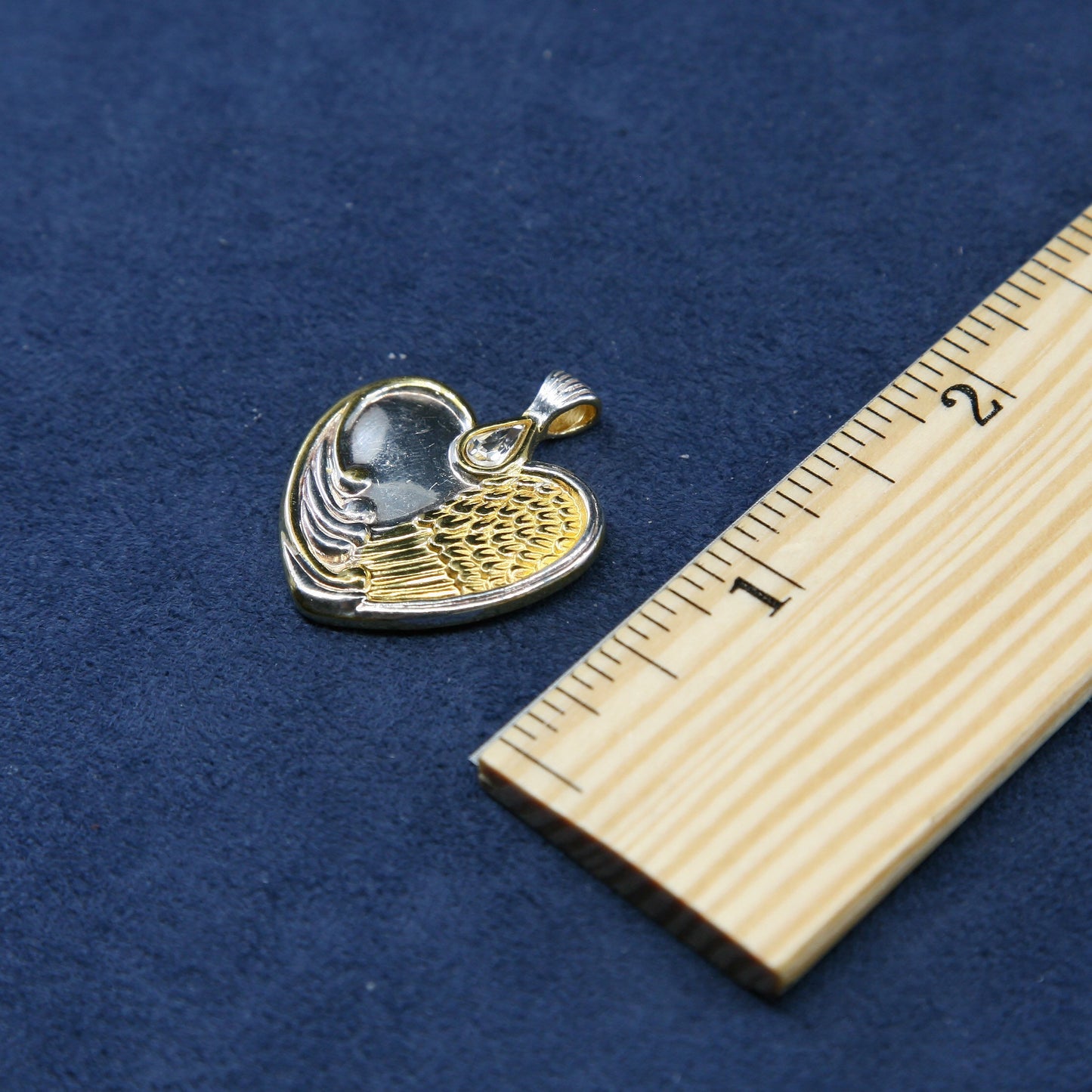 BGE 18K Gold & 925 Love Heart Engraved Pendant p1039, Sterling silver pendant