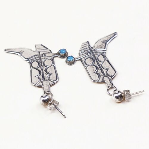 Amazing handmade Sterling 925 Silver Riding Boots earrings, Turquoise Earrings
