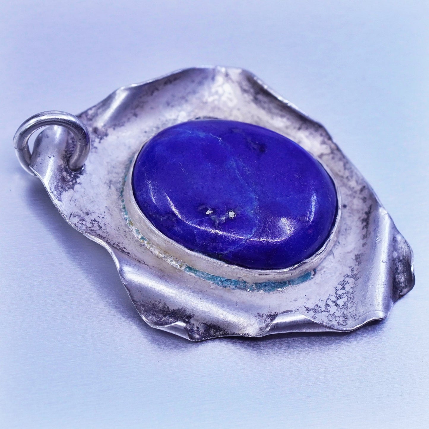 Native American navajo Eddie Chee sterling 925 silver pendant with lapis lazuli