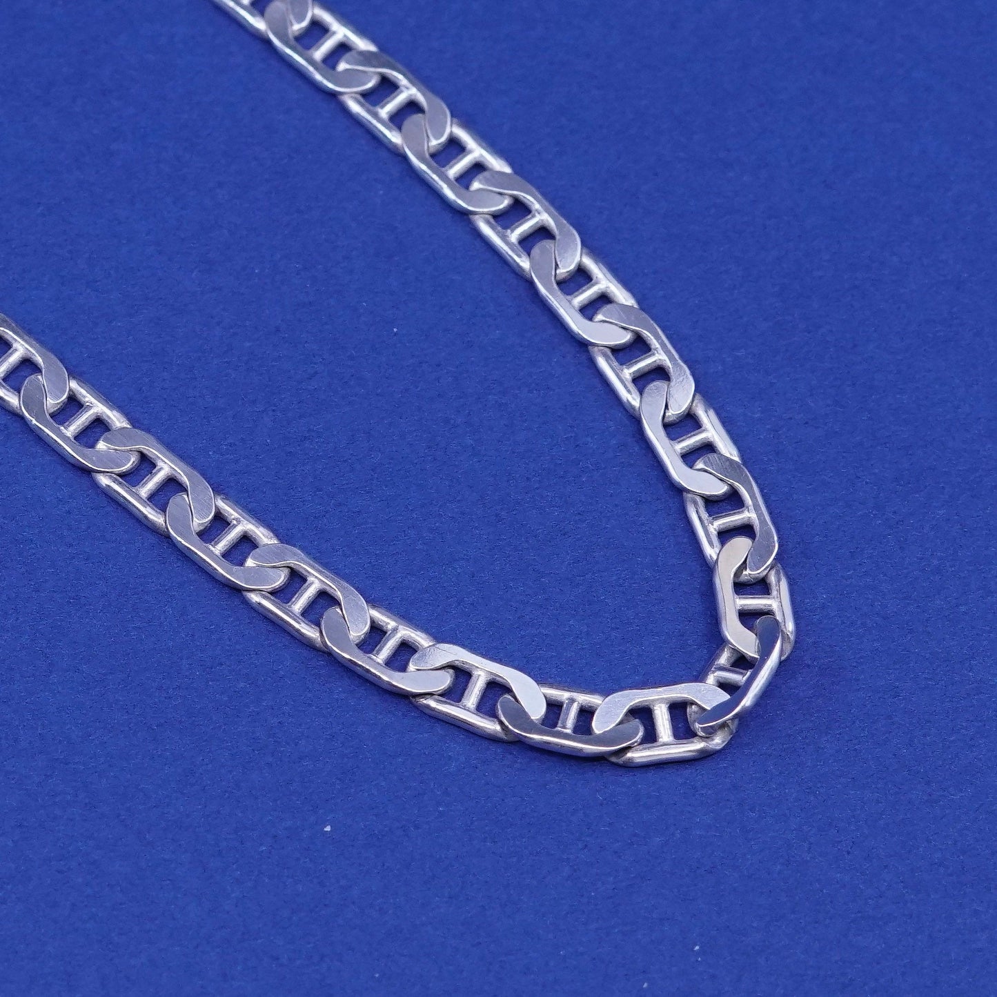 18”, 5mm, vintage ACI Sterling silver handmade necklace, 925 anchor link chain