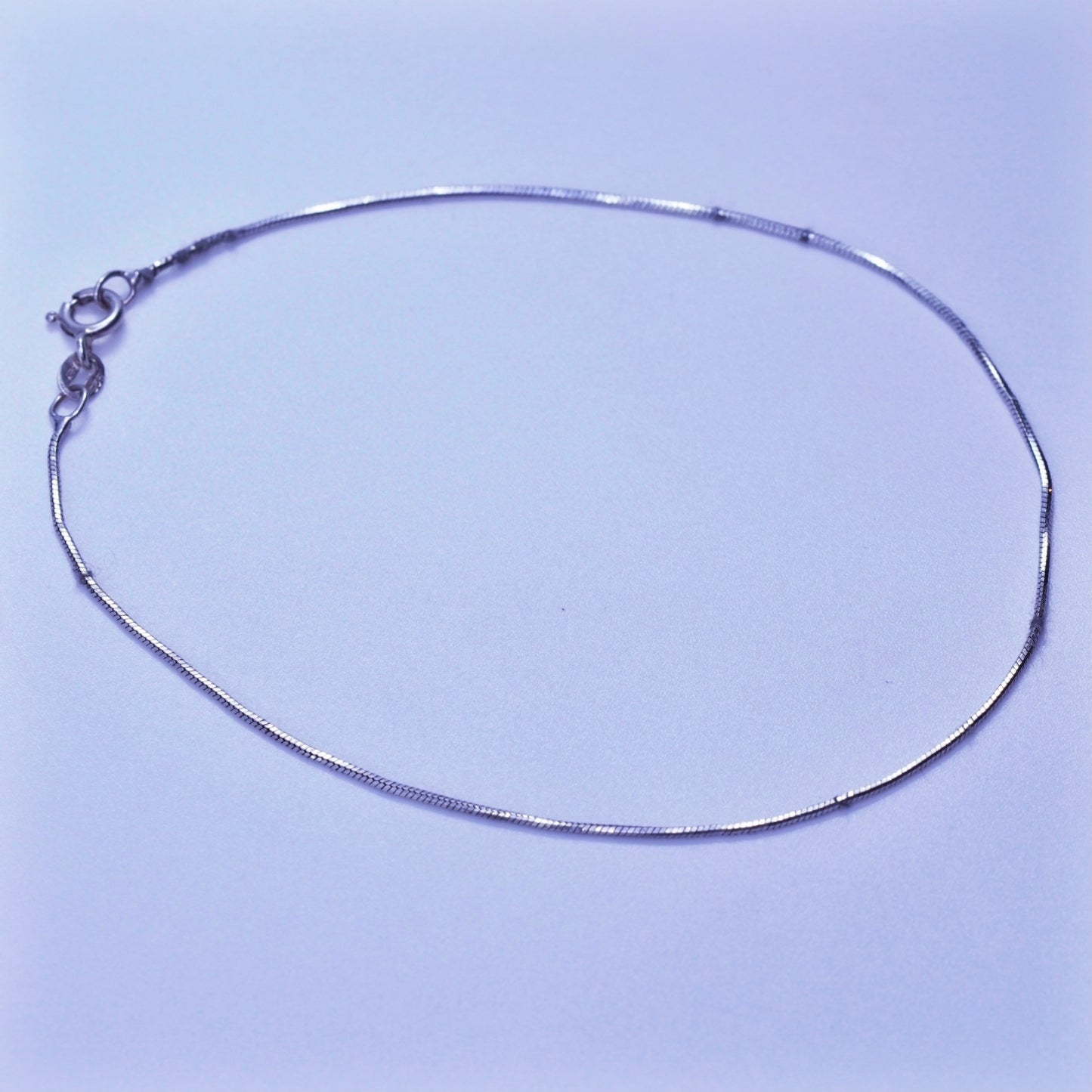 10”, 1mm, Sterling 925 silver handmade bracelet, snake anklet