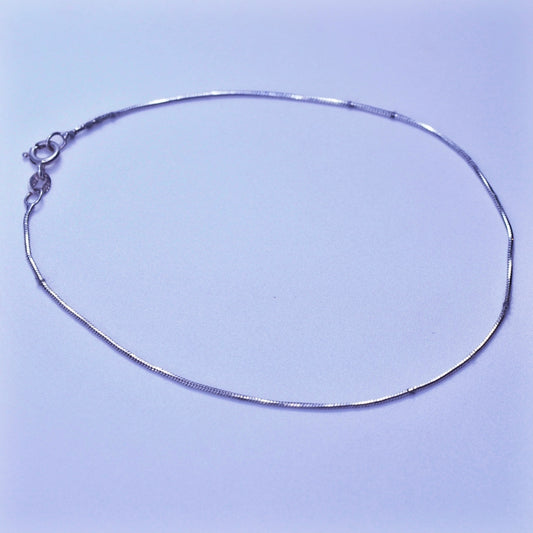 10”, 1mm, Sterling 925 silver handmade bracelet, snake anklet