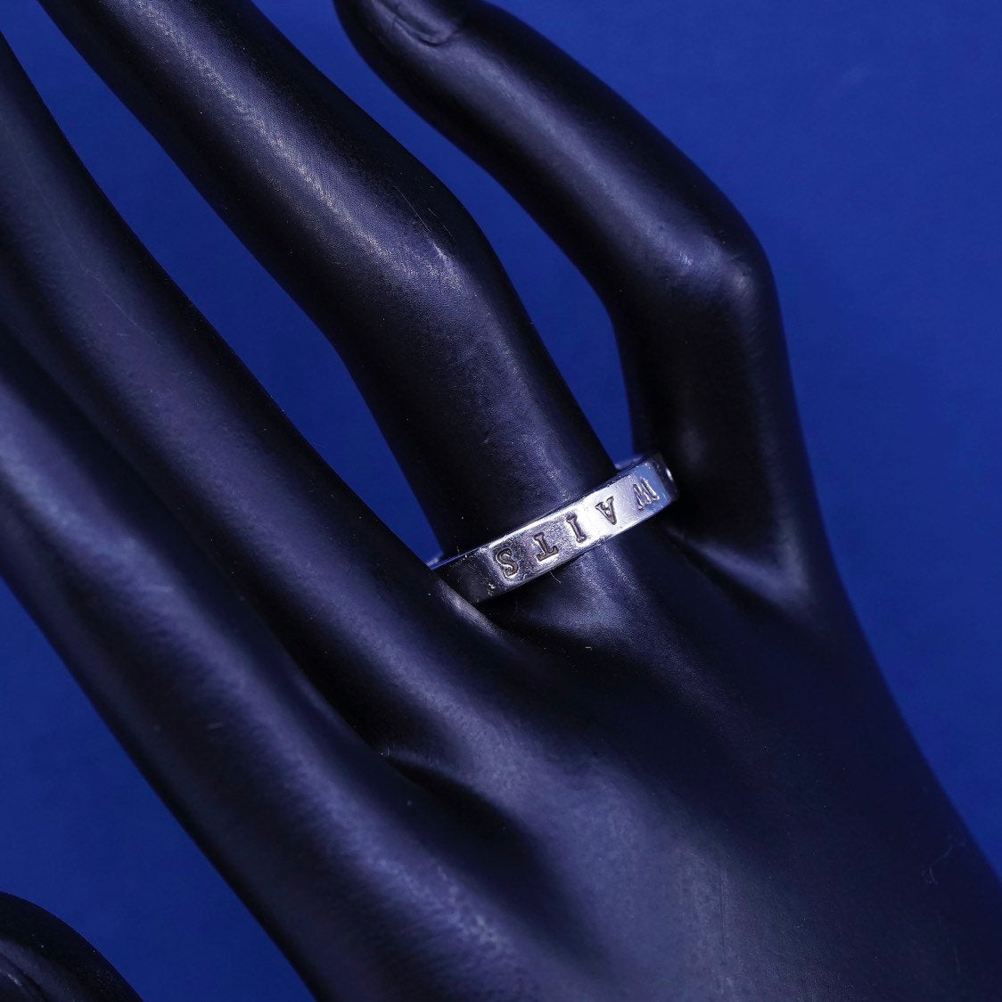 sz 8.75, vtg BSA Sterling silver prayer ring, 925 band "true love waits