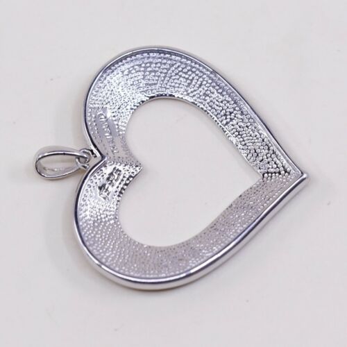 Vintage Sterling Silver Handmade Heart Pendant, 925 Silver Charm