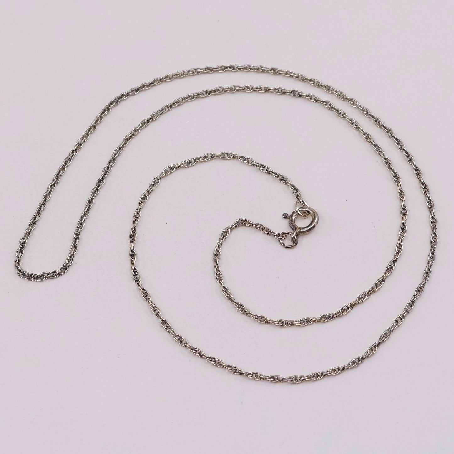 18”, 1mm, vermeil Gold over sterling 925 silver Singapore rope chain, necklace