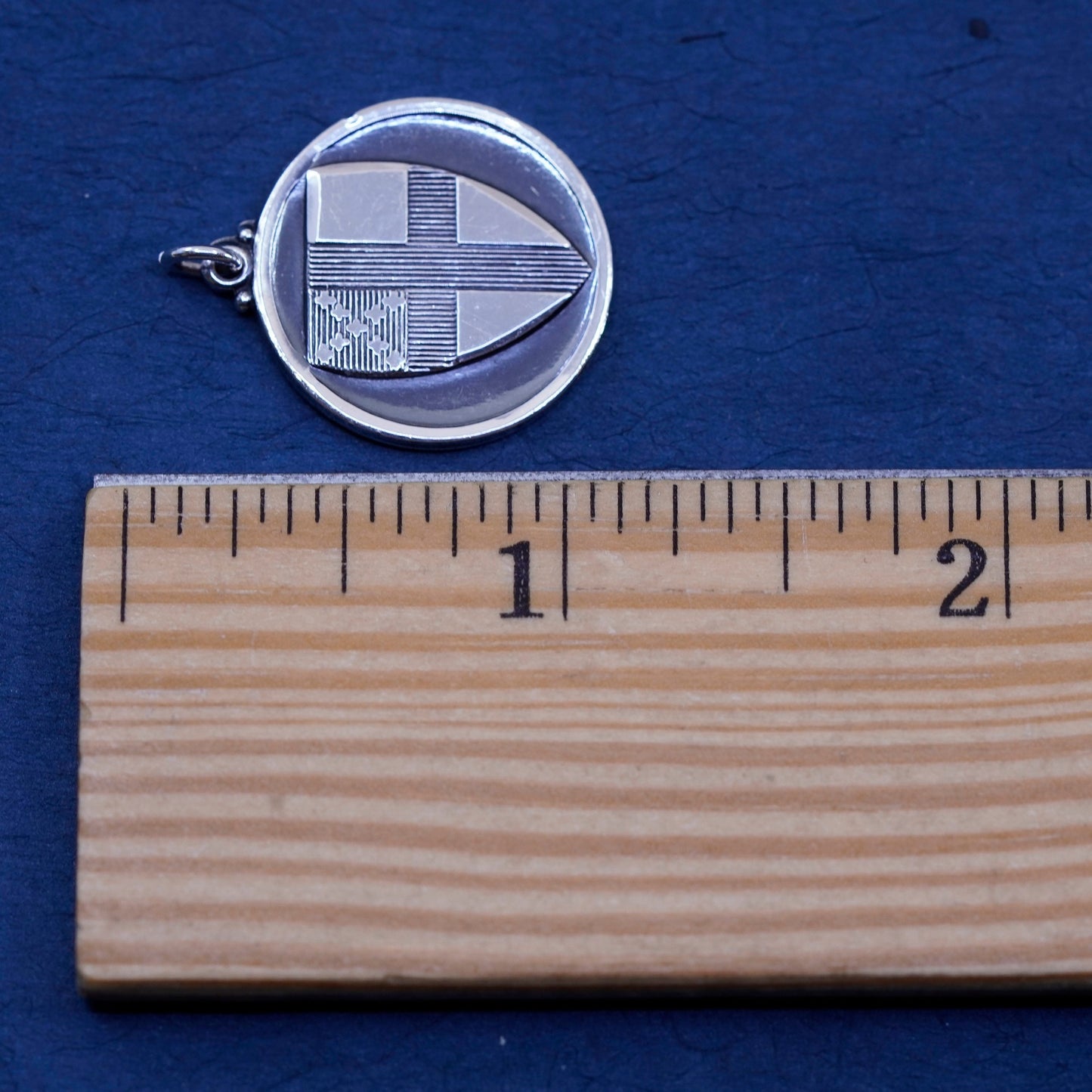 Vintage sterling silver handmade pendant, 925 tag charm “I am an episcopalian