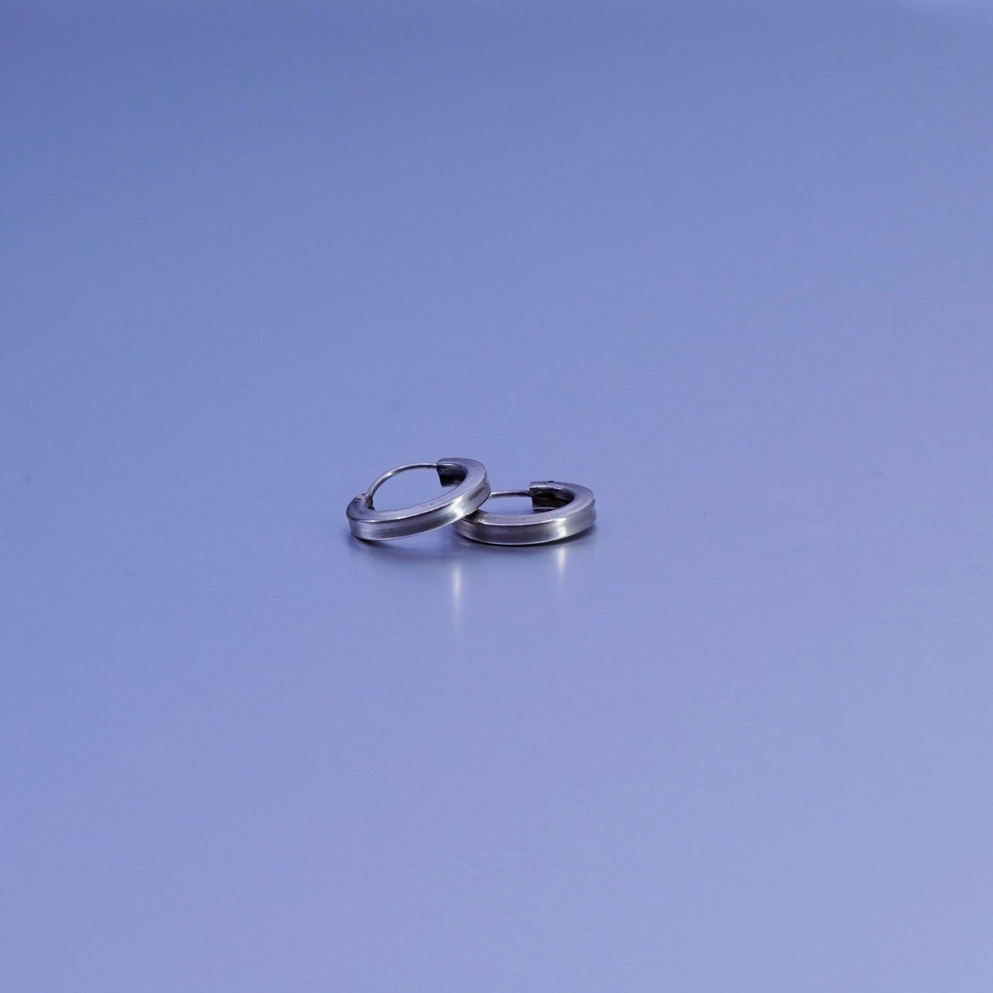 0.5”, vintage Sterling silver handmade earrings, textured 925 hoops