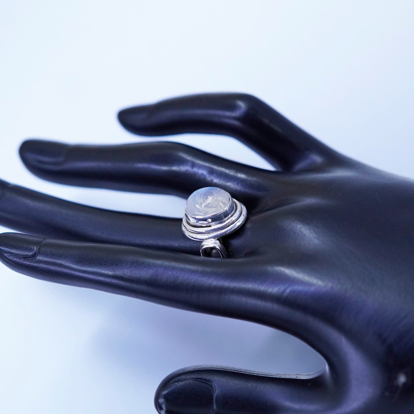 Size 6, vintage Indian Nicky Butler Sterling 925 silver handmade ring moonstone