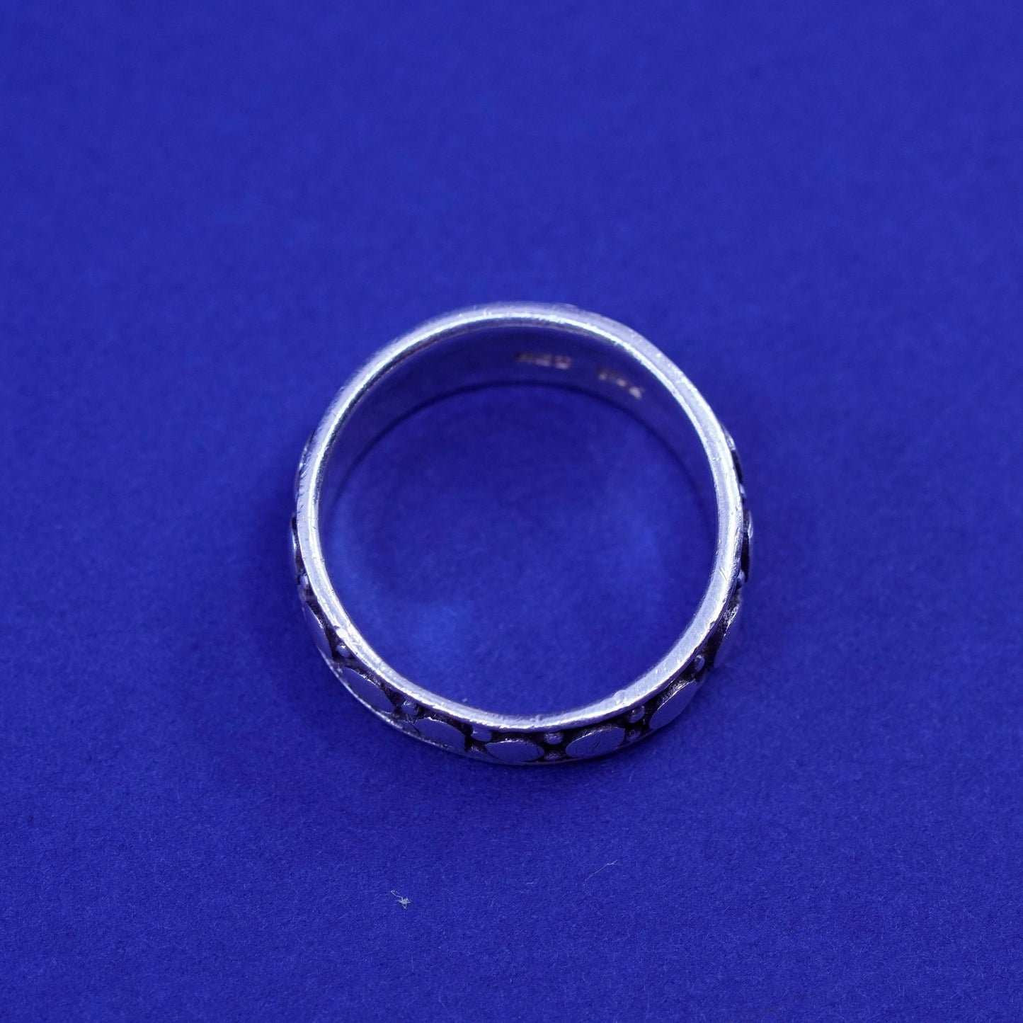 Size 6.75, shube southwestern Sterling silver handmade ring, 925 beaded band