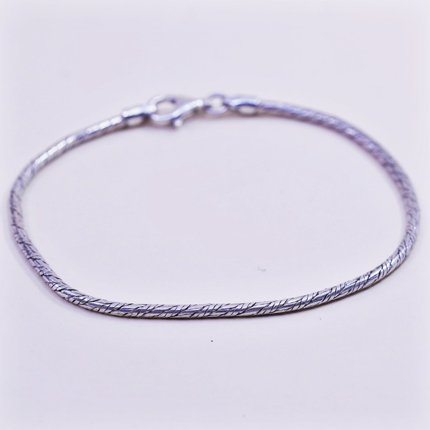 7.5”, 2mm, vintage Italy Sterling 925 silver bracelet, bold snake chain