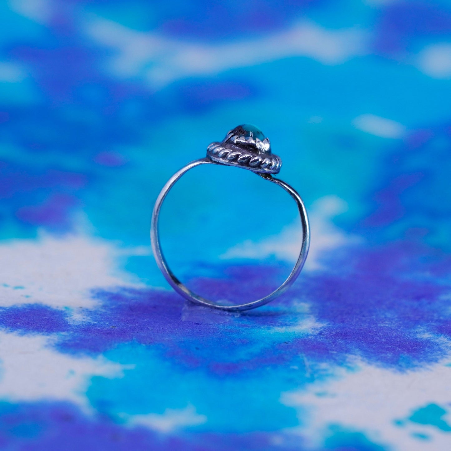 Size 6, Native American, southwestern Sterling silver handmade ring turquoise