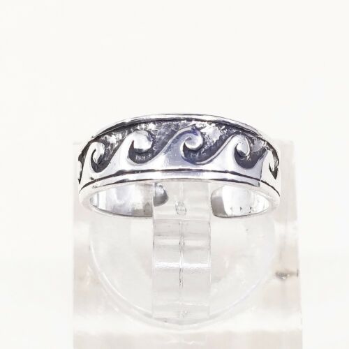 Sz 3.5, hopi Sterling Silver Handmade Ring 925 Band Embossed Wavy