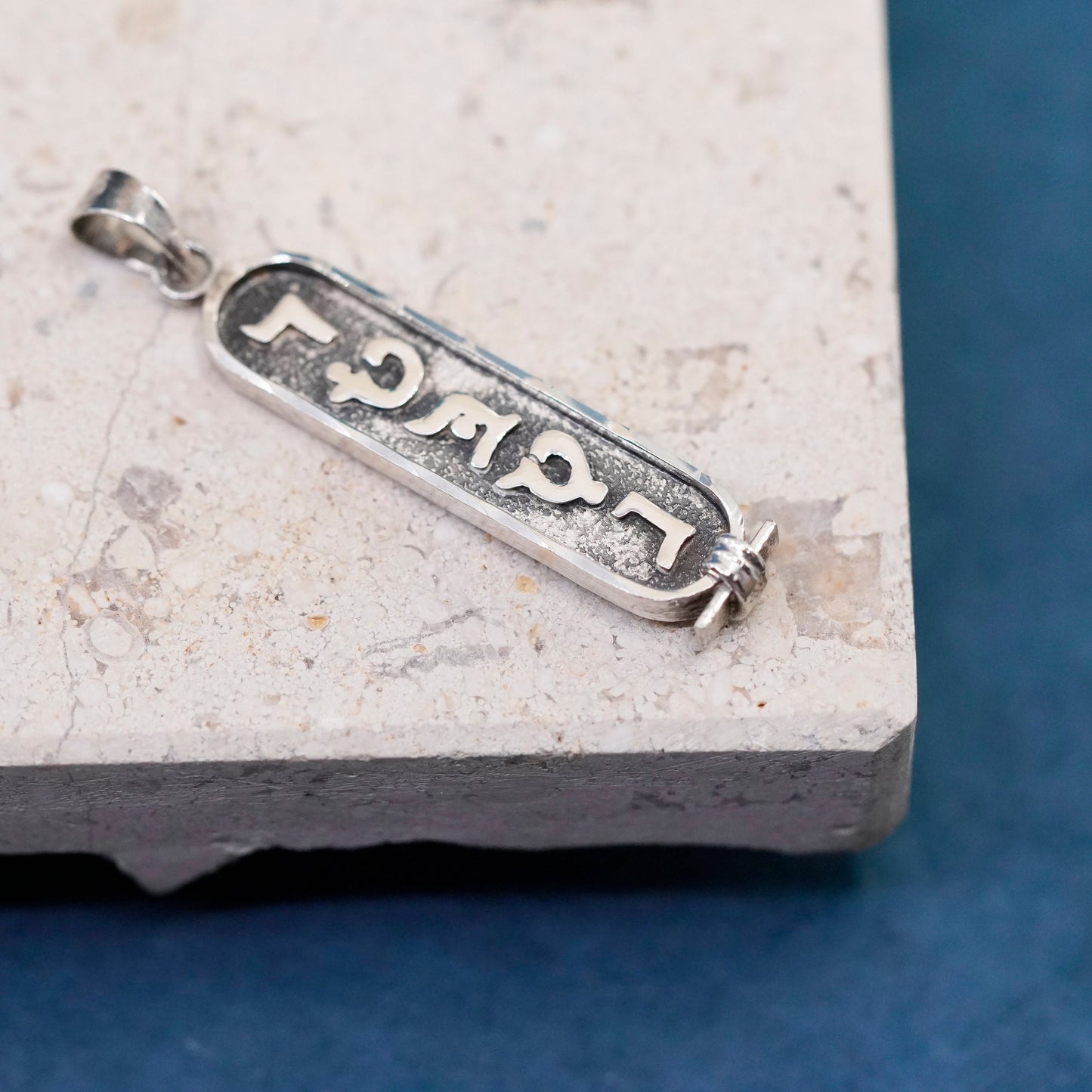 Vintage Sterling silver handmade pendant, 925 tag embossed name robin