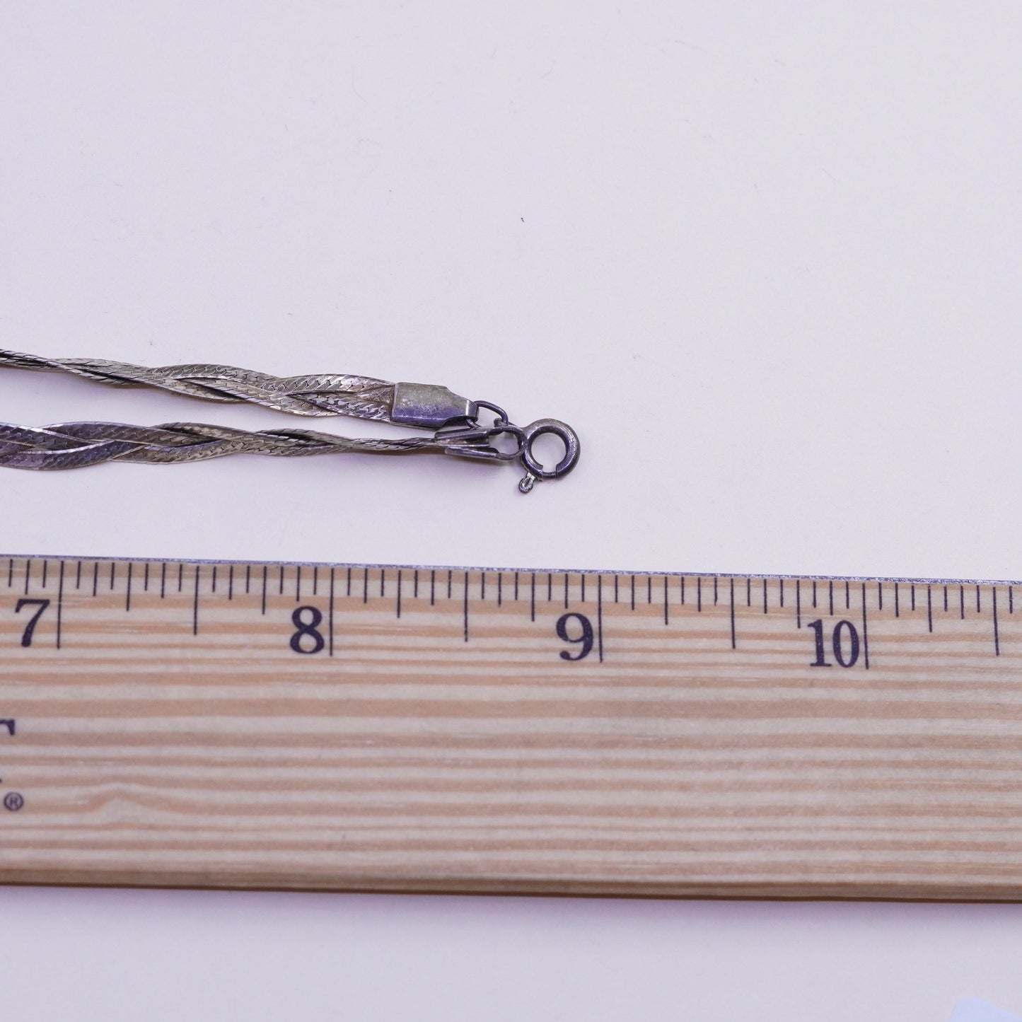 18”, Italy 3 Strands 925 Sterling Silver Woven Braided Herringbone necklace