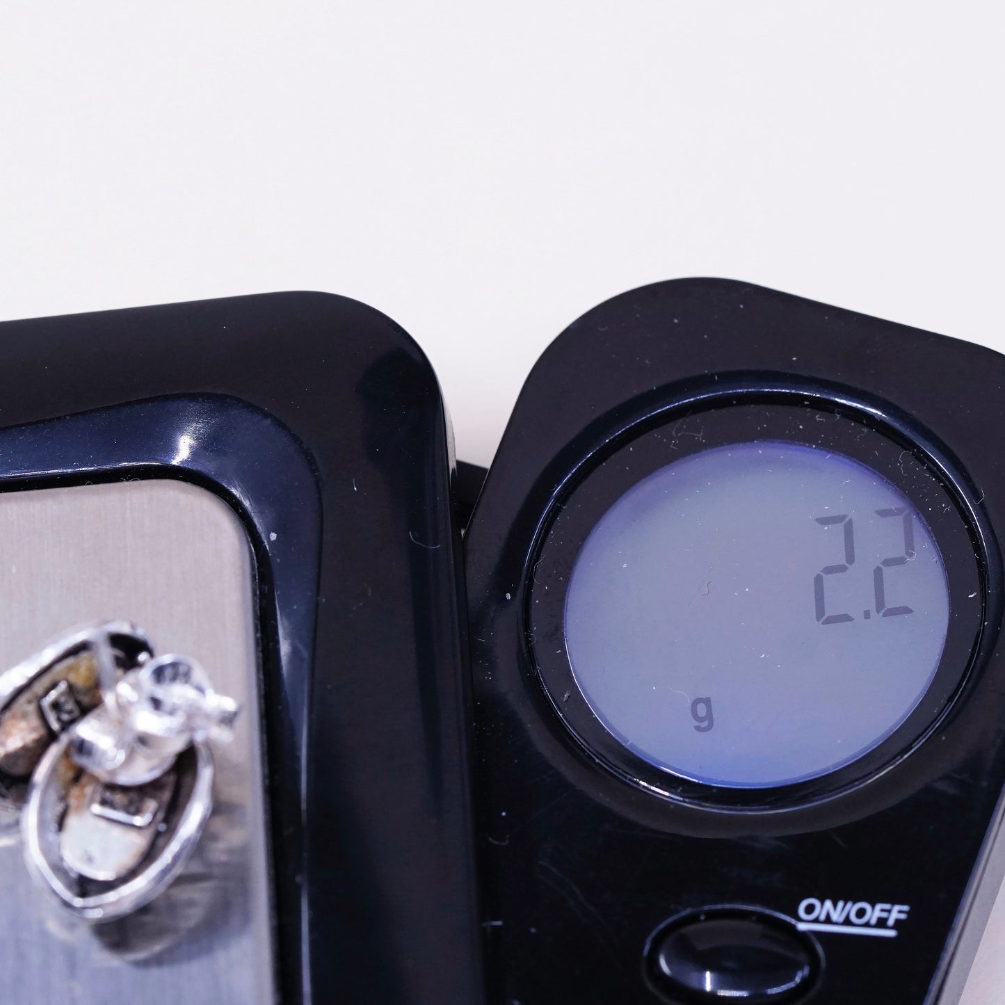 Vintage sterling silver earrings, 925 filigree studs with oval amethyst