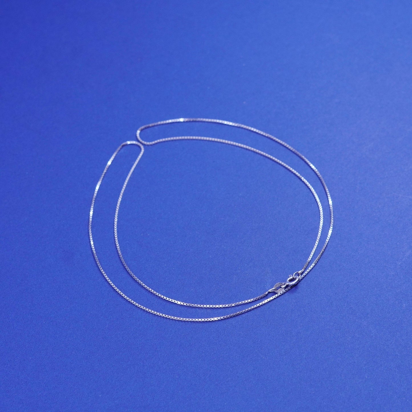 24”, 1mm, vintage Sterling silver handmade necklace, 925 box chain