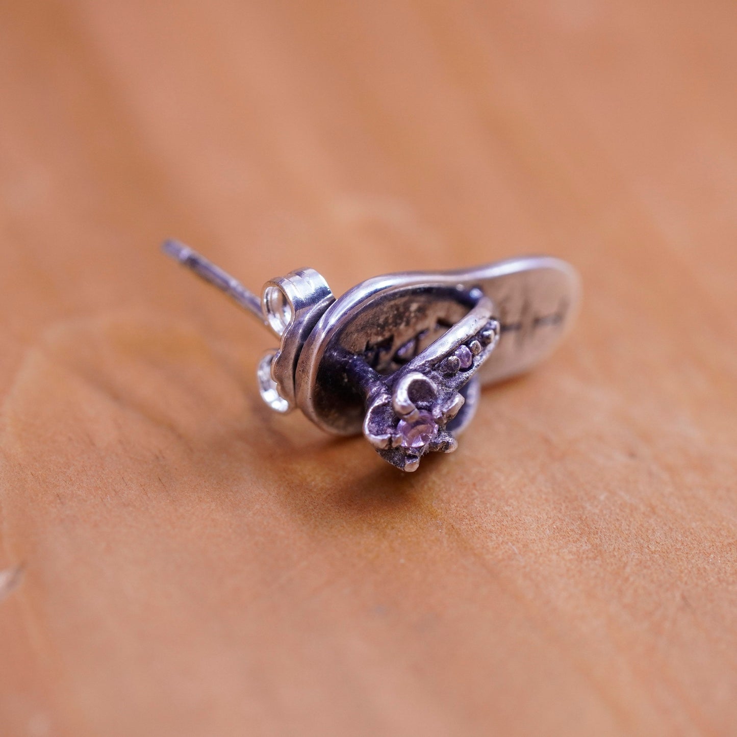 Hawaii Sterling 925 silver sandal flip flop studs earrings with flower and cz