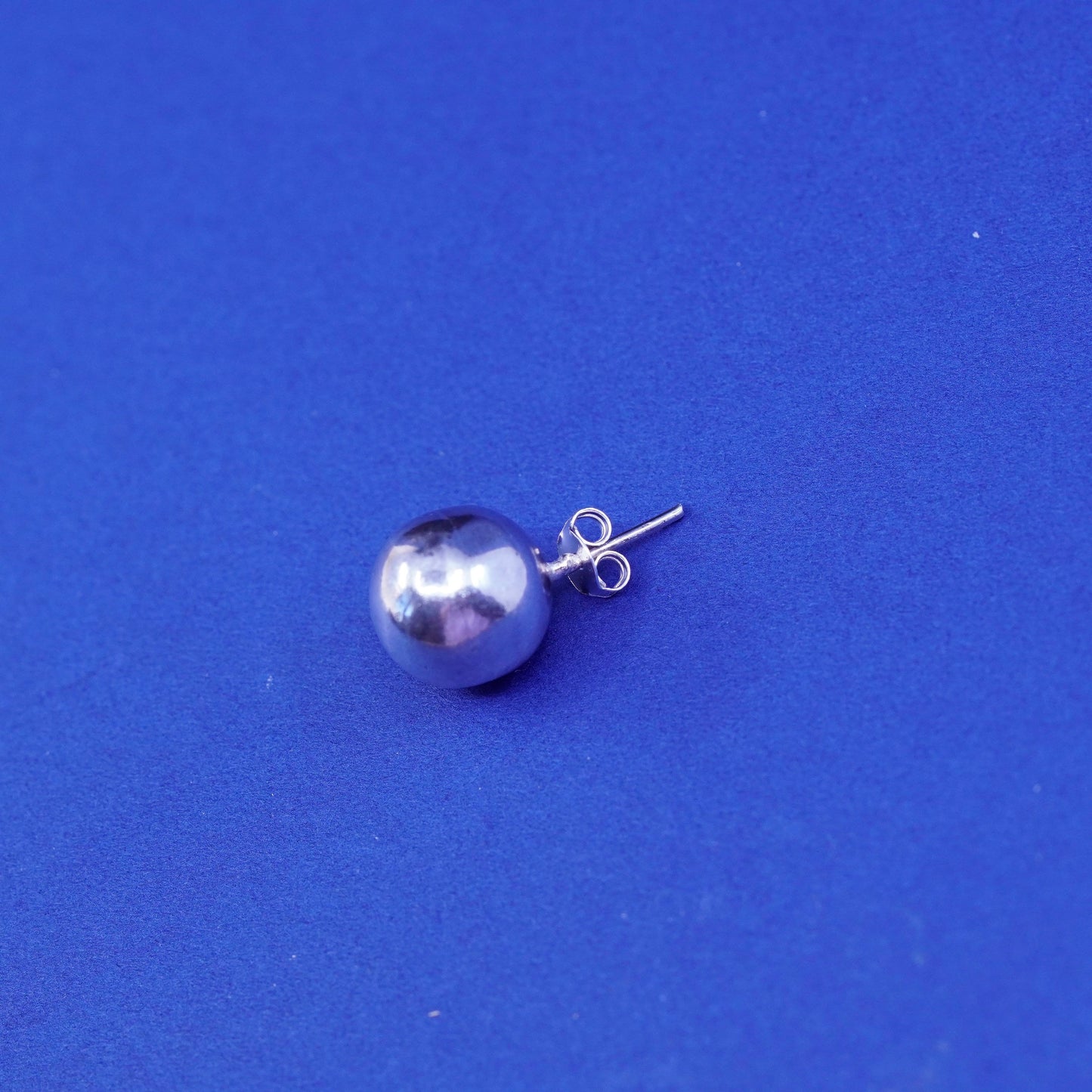10mm Vintage Sterling 925 silver handmade earrings, lightweight 925 studs