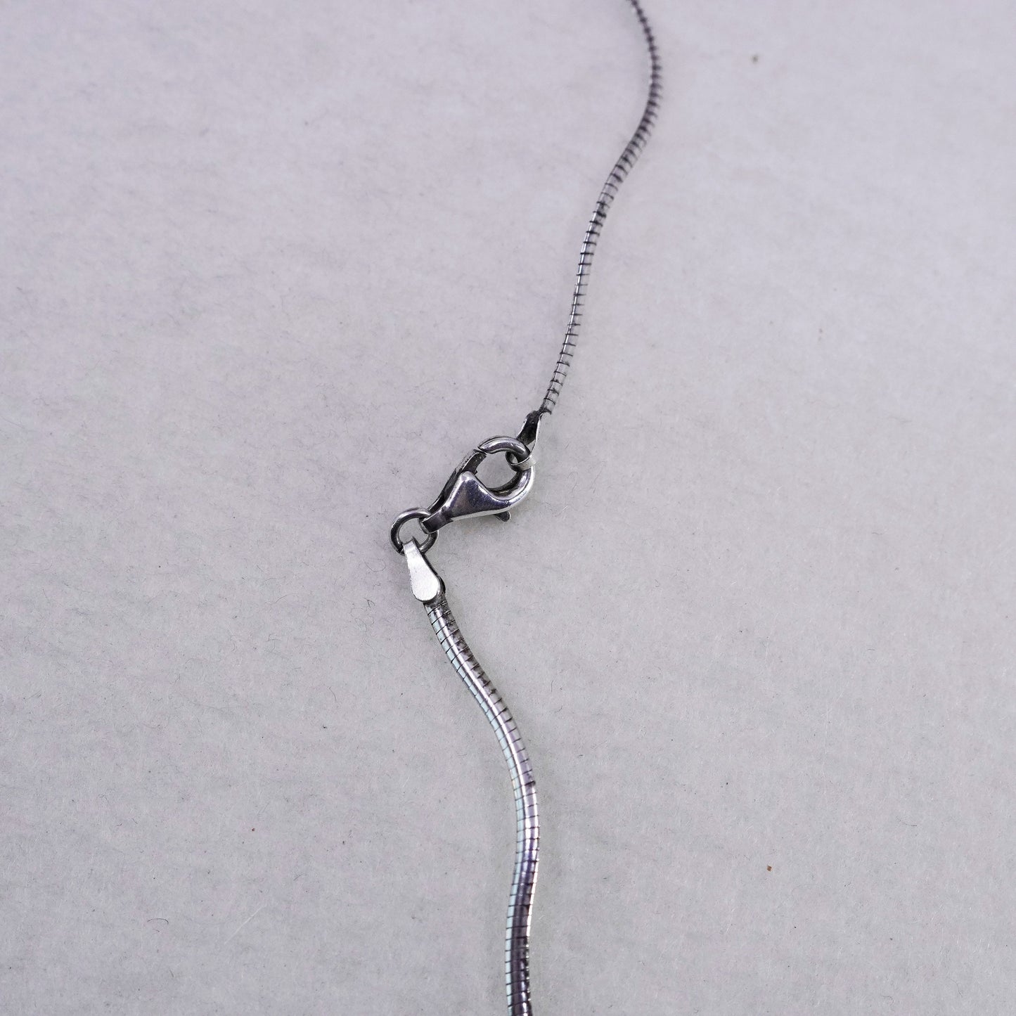 18” 2mm, vintage Italy 925 silver wavy omega chain necklace